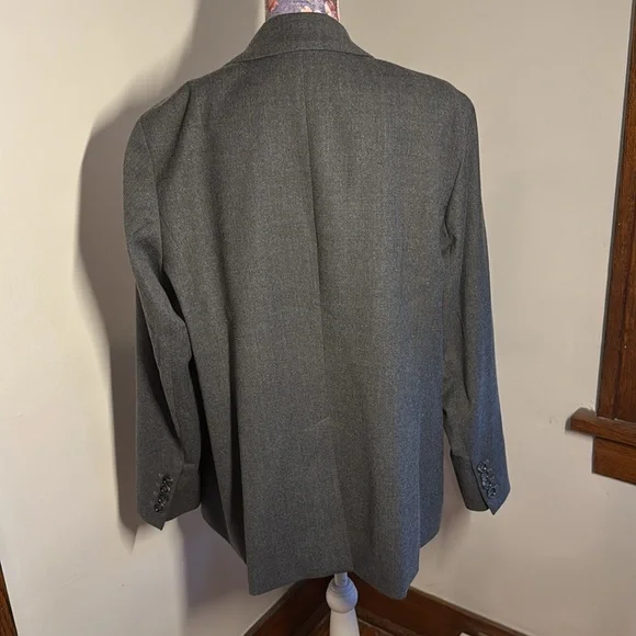 Talbots Wool Gray Blazer Suit Jacket 18w - Picture 4 of 6